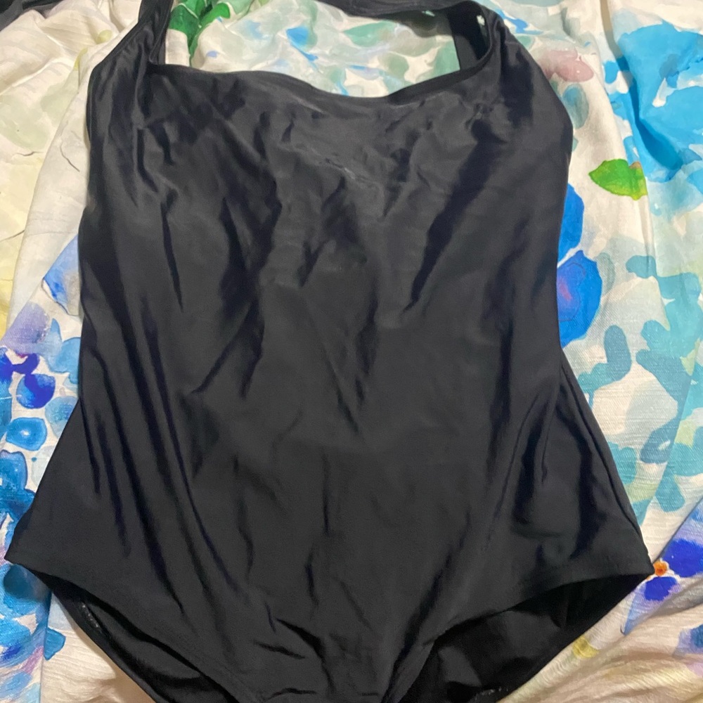 Michael Kors one-piece black swimsuit strappy